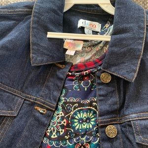 LulaRoe Julia dress size large. Denim vest size S